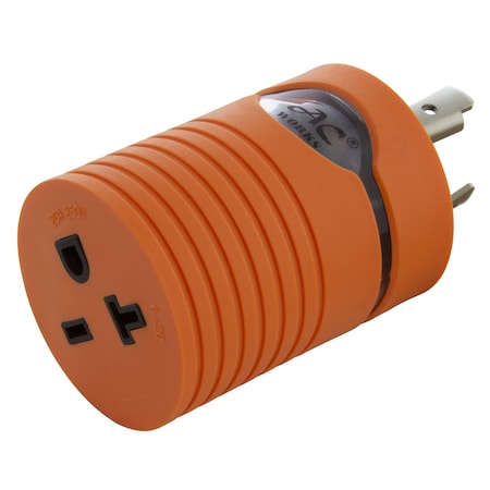 Ac Works Plug Adapter, 6-20R, L6-20P, 6-20P, L6-20P, 0 ft., Orange ADL620620